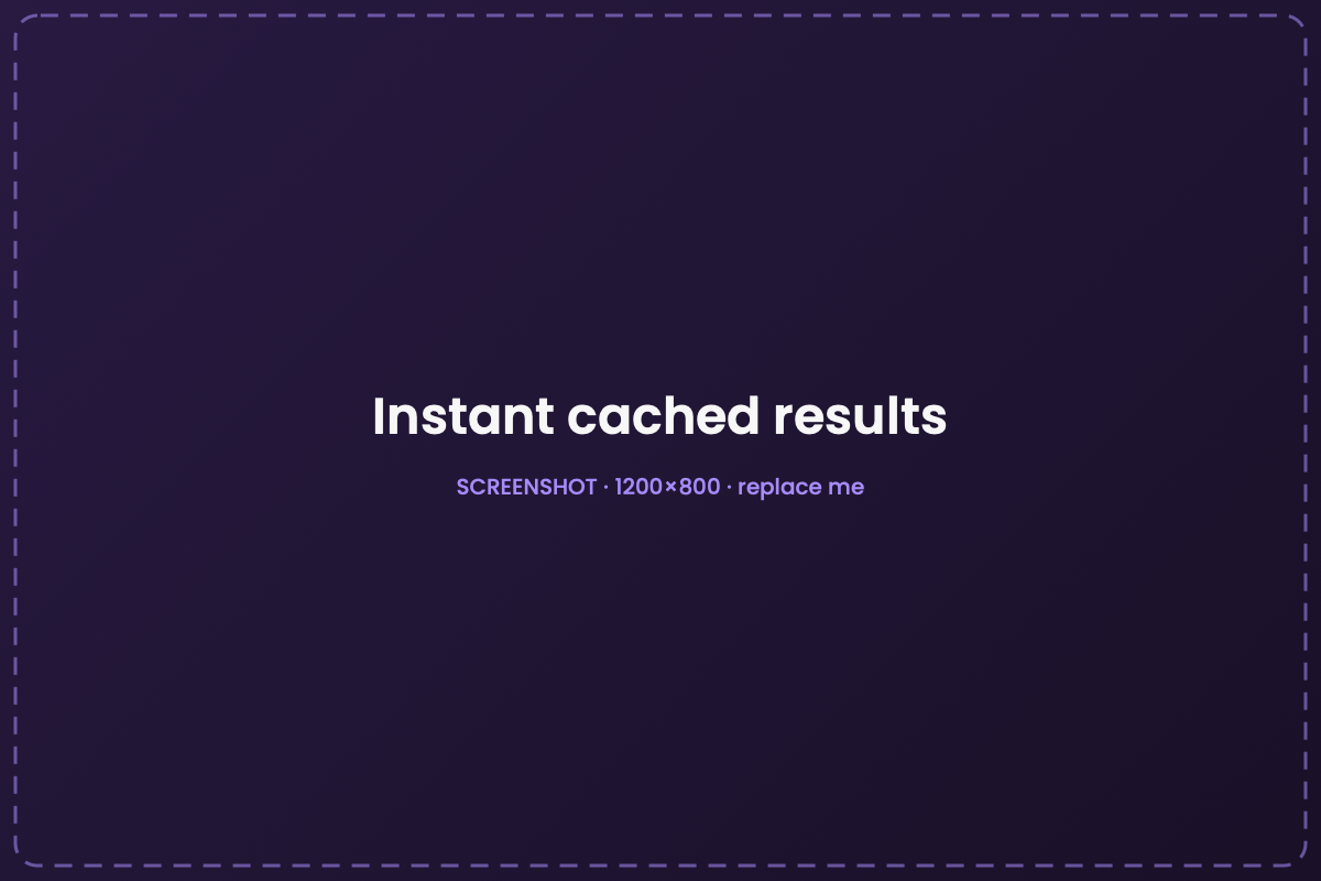 Indexed once. Instant after that.