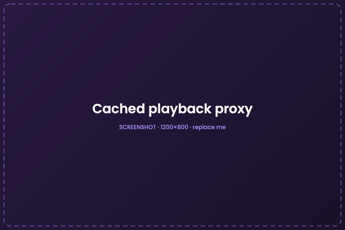 Transcoded once. Cached forever.